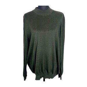 PATRICK JAMES Men Sweater Size XL Dark Gray Mock Neck Pullover Preppy 61-15